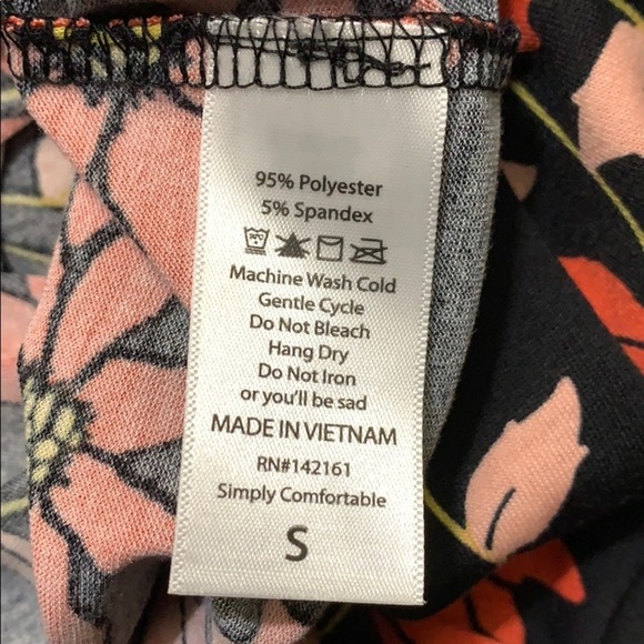 Lula Roe Flora Accent Top Size S - Picture 5 of 5